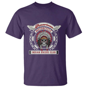 Native American Indian Chief Skull Motorcycle Headdress T Shirt TS14 Purple Print Your Wear