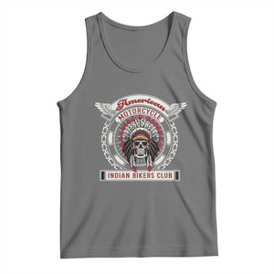 Native American Indian Chief Skull Motorcycle Headdress Tank Top TS14 Black Heather Print Your Wear