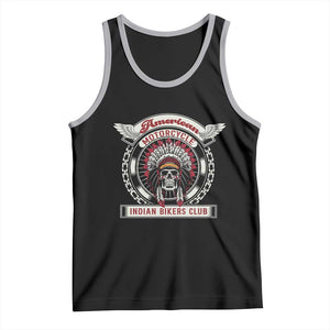 Native American Indian Chief Skull Motorcycle Headdress Tank Top TS14 Black Athletic Heather Print Your Wear