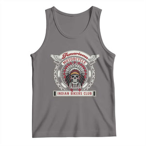 Native American Indian Chief Skull Motorcycle Headdress Tank Top TS14 Deep Heather Print Your Wear