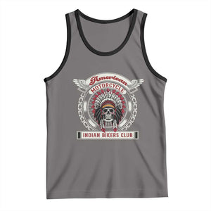 Native American Indian Chief Skull Motorcycle Headdress Tank Top TS14 Deep Heather Black Print Your Wear