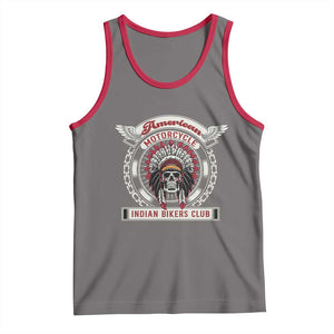 Native American Indian Chief Skull Motorcycle Headdress Tank Top TS14 Deep Heather Red Print Your Wear