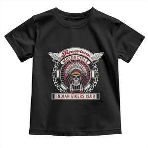 Native American Indian Chief Skull Motorcycle Headdress Toddler T Shirt TS14 Black Print Your Wear