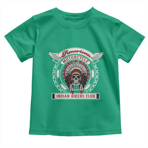 Native American Indian Chief Skull Motorcycle Headdress Toddler T Shirt TS14 Irish Green Print Your Wear
