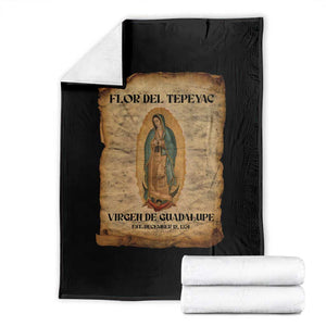Virgin Mary Throw Blanket Our Lady Virgen De Guadalupe TS14 Black Print Your Wear