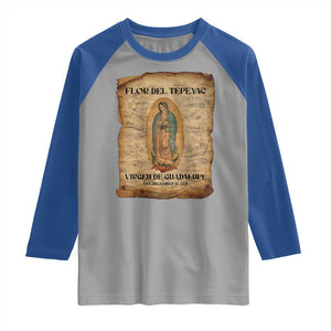 Virgin Mary Raglan Shirt Our Lady Virgen De Guadalupe TS14 Sport Gray Royal Print Your Wear