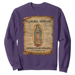 Virgin Mary Sweatshirt Our Lady Virgen De Guadalupe TS14 Purple Print Your Wear