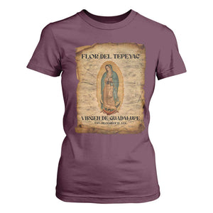 Virgin Mary T Shirt For Women Our Lady Virgen De Guadalupe TS14 Maroon Print Your Wear
