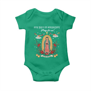Virgin Mary Baby Onesie Our Lady Of Guadalupe Pray For Us TS14 Irish Green Print Your Wear
