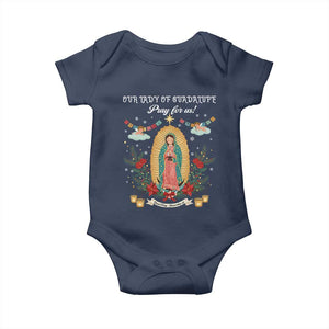 Virgin Mary Baby Onesie Our Lady Of Guadalupe Pray For Us TS14 Navy Print Your Wear