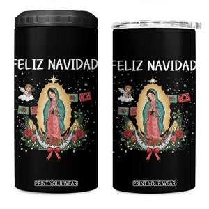 Our Lady of Guadalupe Christmas 4 in 1 Can Cooler Tumbler Feliz Navidad TS14 One Size: 16 oz Black Print Your Wear