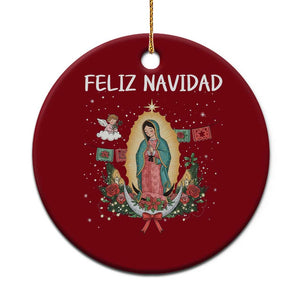 Our Lady of Guadalupe Christmas Ceramic Ornament Feliz Navidad TS14 1pc Red Print Your Wear