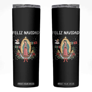 Our Lady of Guadalupe Christmas Skinny Tumbler Feliz Navidad TS14 Black Print Your Wear