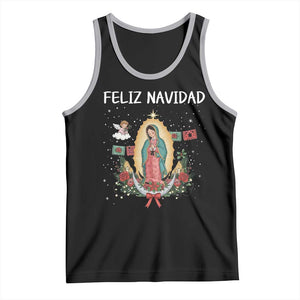 Our Lady of Guadalupe Christmas Tank Top Feliz Navidad TS14 Black Athletic Heather Print Your Wear