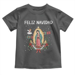 Our Lady of Guadalupe Christmas Toddler T Shirt Feliz Navidad TS14 Dark Heather Print Your Wear