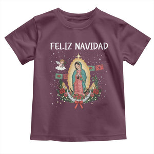 Our Lady of Guadalupe Christmas Toddler T Shirt Feliz Navidad TS14 Maroon Print Your Wear