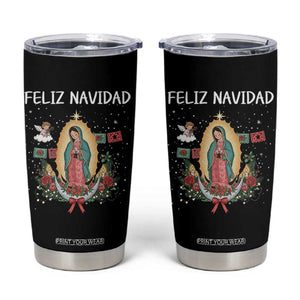 Our Lady of Guadalupe Christmas Tumbler Cup Feliz Navidad TS14 Black Print Your Wear