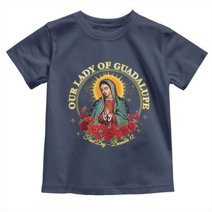 Virgen De Guadalupe Catholic Toddler T Shirt Our Lady Of Guadalupe TS14 Navy Print Your Wear