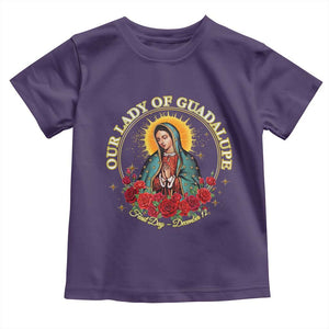 Virgen De Guadalupe Catholic Toddler T Shirt Our Lady Of Guadalupe TS14 Purple Print Your Wear