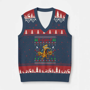 Funny Trump Chicken F Caw F Xmas V-Neck Knit Sweater Vest TS14 Navy Red Print Your Wear