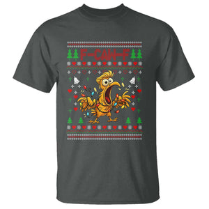 Funny Trump Chicken F Caw F Christmas T Shirt TS14 Dark Heather Print Your Wear