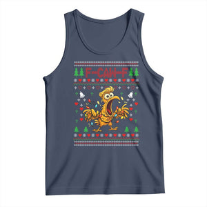 Funny Trump Chicken F Caw F Christmas Tank Top TS14 Navy Print Your Wear