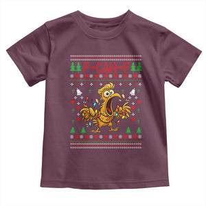 Funny Trump Chicken F Caw F Christmas Toddler T Shirt TS14 Maroon Print Your Wear