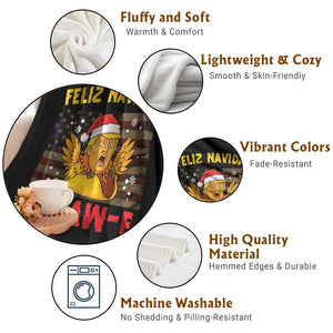 Funny Taco Trump F-Caw-F Christmas Throw Blanket Feliz Navidad TS14 Print Your Wear