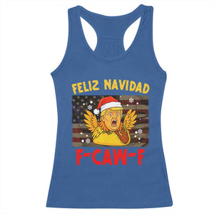 Funny Taco Trump F-Caw-F Christmas Racerback Tank Top Feliz Navidad - Print Your Wear