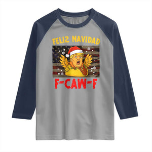 Funny Taco Trump F-Caw-F Christmas Raglan Shirt Feliz Navidad - Print Your Wear