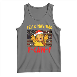 Funny Taco Trump F-Caw-F Christmas Tank Top Feliz Navidad TS14 Black Heather Print Your Wear