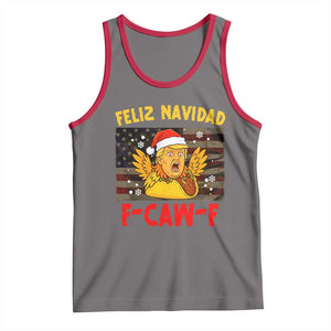 Funny Taco Trump F-Caw-F Christmas Tank Top Feliz Navidad TS14 Deep Heather Red Print Your Wear