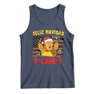 Funny Taco Trump F-Caw-F Christmas Tank Top Feliz Navidad TS14 Navy Print Your Wear