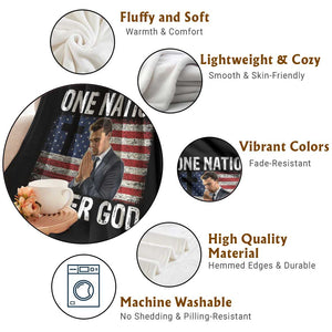 Charlie Kirk Christian Throw Blanket One Nation Under God Patriotic Faith TS14 Print Your Wear
