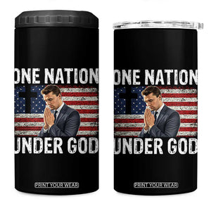 Charlie Kirk Christian 4 in 1 Can Cooler Tumbler One Nation Under God Patriotic Faith TS14 One Size: 16 oz Black Print Your Wear