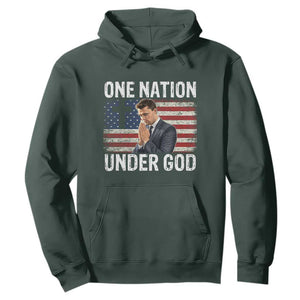 Charlie Kirk Christian Hoodie One Nation Under God Patriotic Faith TS14 Dark Forest Green Print Your Wear