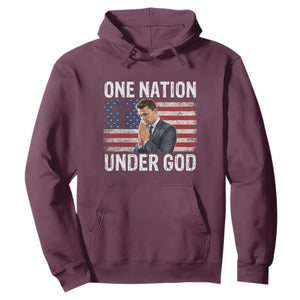 Charlie Kirk Christian Hoodie One Nation Under God Patriotic Faith TS14 Maroon Print Your Wear