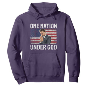 Charlie Kirk Christian Hoodie One Nation Under God Patriotic Faith TS14 Purple Print Your Wear