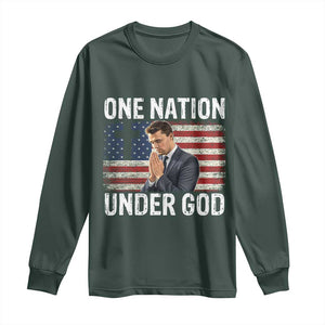Charlie Kirk Christian Long Sleeve Shirt One Nation Under God Patriotic Faith TS14 Dark Forest Green Print Your Wear