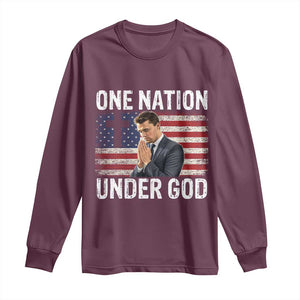 Charlie Kirk Christian Long Sleeve Shirt One Nation Under God Patriotic Faith TS14 Maroon Print Your Wear