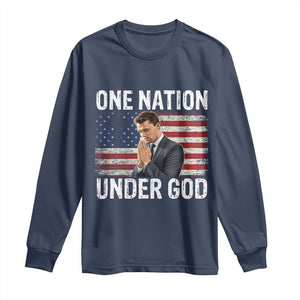 Charlie Kirk Christian Long Sleeve Shirt One Nation Under God Patriotic Faith TS14 Navy Print Your Wear