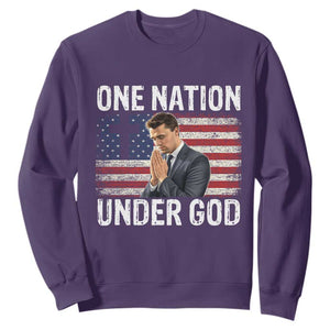 Charlie Kirk Christian Sweatshirt One Nation Under God Patriotic Faith TS14 Purple Print Your Wear