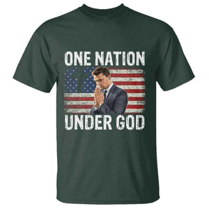 Charlie Kirk Christian T Shirt One Nation Under God Patriotic Faith TS14 Dark Forest Green Print Your Wear