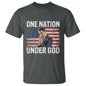 Charlie Kirk Christian T Shirt One Nation Under God Patriotic Faith TS14 Dark Heather Print Your Wear