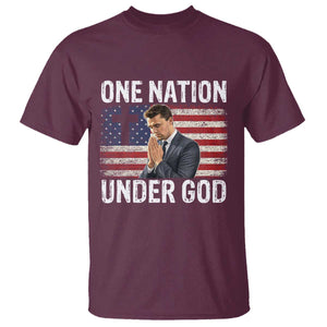 Charlie Kirk Christian T Shirt One Nation Under God Patriotic Faith TS14 Maroon Print Your Wear