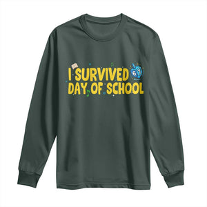 67 Six Seven Meme Long Sleeve Shirt Funny Hanukkah School Days TS14 Dark Forest Green Print Your Wear