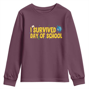 67 Six Seven Meme Youth Sweatshirt Funny Hanukkah School Days TS14 Maroon Print Your Wear