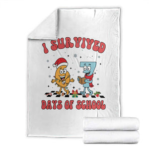 67 Six Seven Christmas Meme Throw Blanket I Survived Days Of School TS14 White Print Your Wear