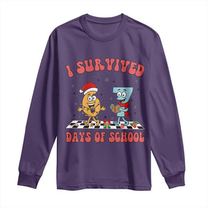 67 Six Seven Christmas Meme Long Sleeve Shirt I Survived Days Of School TS14 Purple Print Your Wear