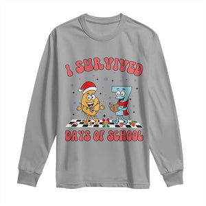 67 Six Seven Christmas Meme Long Sleeve Shirt I Survived Days Of School TS14 Sport Gray Print Your Wear